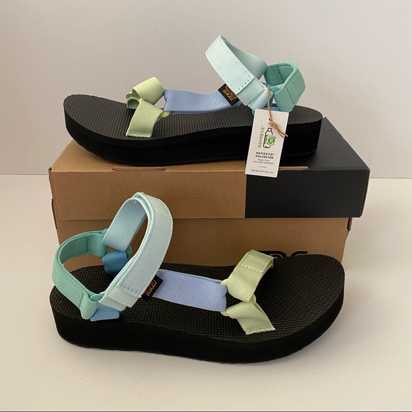 Teva | Shoes | Teva Midform Universal Sandals Light Green Multi | Poshmark